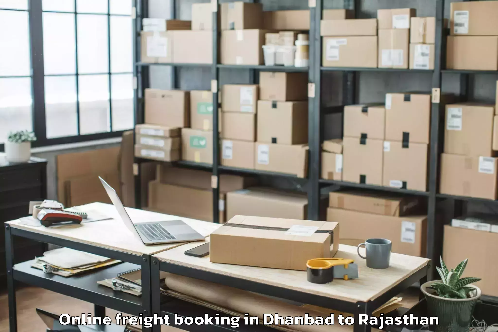 Professional Dhanbad to Balaran Online Freight Booking